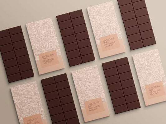 Free Chocolate Bar Wrapping Paper Packaging Mockup Design Psd