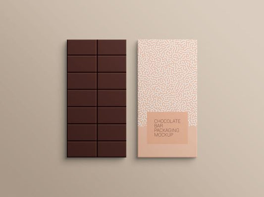 Free Chocolate Bar Wrapping Paper Packaging Mockup Design Psd