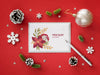 Free Christmas Eve Arrangement With Mock-Up Card Psd