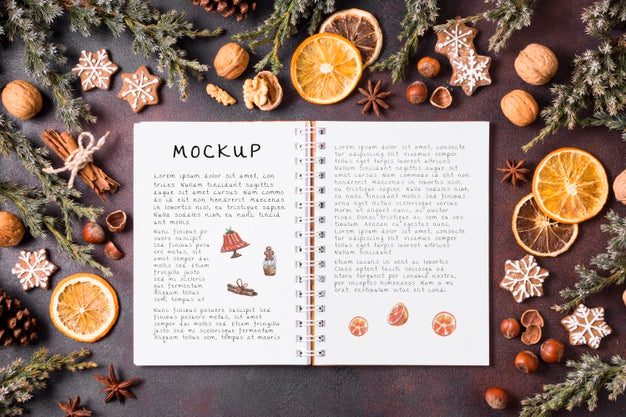 Free Christmas Food Concept Mock-Up Psd