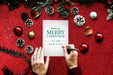 Free Christmas Holiday Greeting Design Mockup Psd