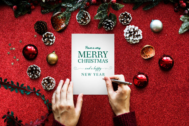 Free Christmas Holiday Greeting Design Mockup Psd