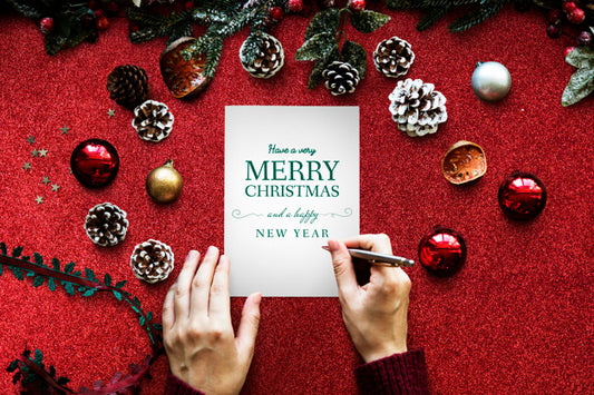 Free Christmas Holiday Greeting Design Mockup Psd