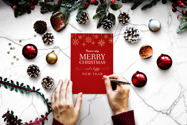 Free Christmas Holiday Greeting Design Mockup Psd