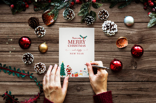 Free Christmas Holiday Greeting Design Mockup Psd