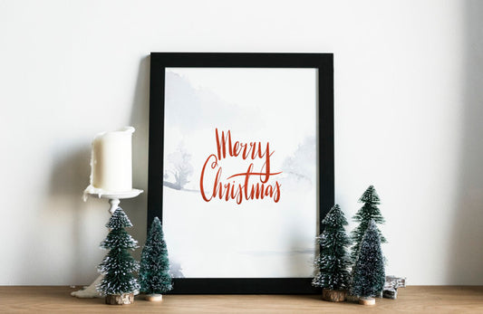 Free Christmas Holiday Greeting Design Mockup Psd
