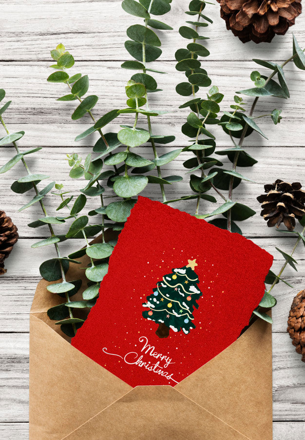 Free Christmas Holiday Greeting Design Mockup Psd
