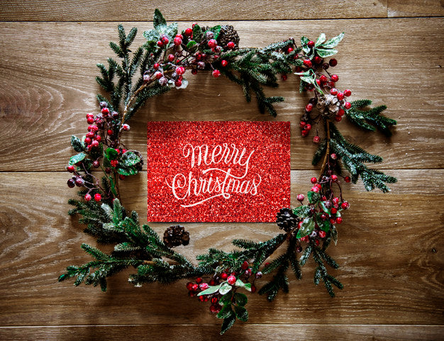 Free Christmas Holiday Greeting Design Mockup Psd