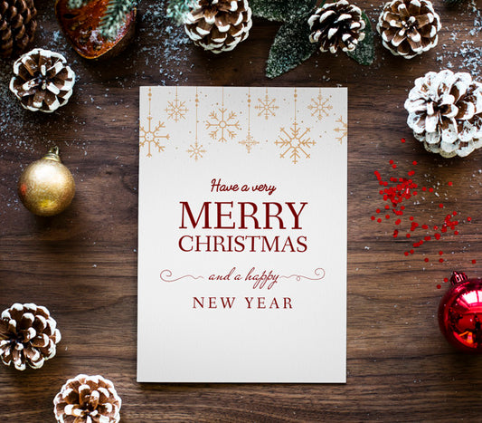 Free Christmas Holiday Greeting Design Mockup Psd