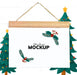 Free Christmas Holiday Greeting Design Mockup