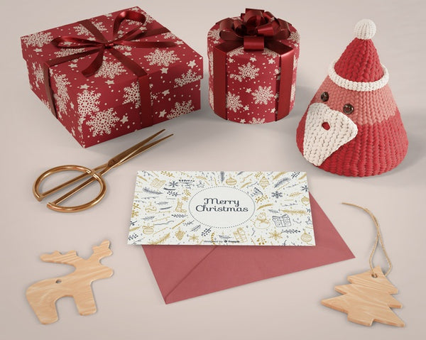 Free Christmas Moment At Home With Wrapping Gifts Psd