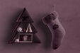 Free Christmas Tree Shape On Wall With Sock Beside Psd