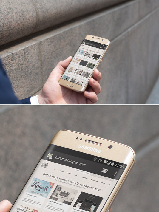 Free City Street Android Mockup Psd