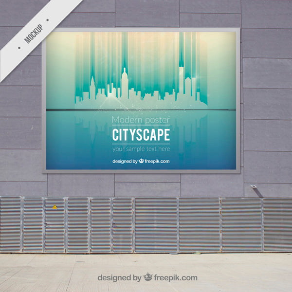 Free Cityscape Modern Outdoor Billboard Mock Up Psd
