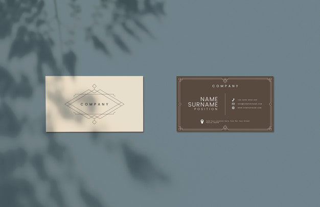 Free Classic Design Business Card Mockup Psd