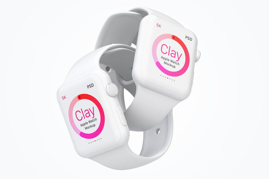 Free Clay Apple Watch Mockup 07