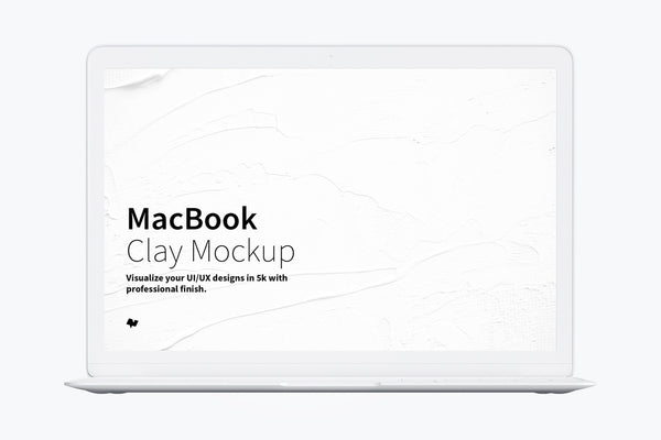 Free Clay Macbook Mockup, Front View