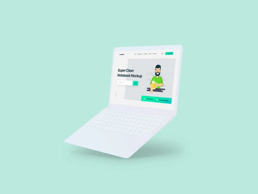 Free Clean Minimalistic Notebook Mockup