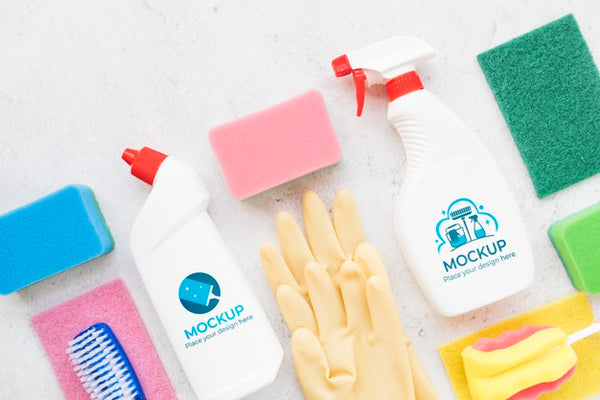 Free Cleaning Products Arrangement Psd
