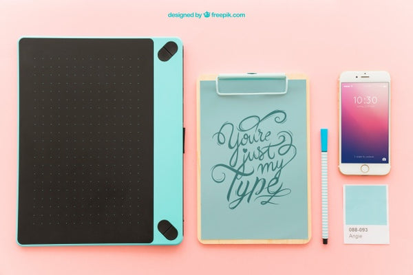 Free Clipboard, Smartphone, Instant Photo And Graphic Tablet Psd