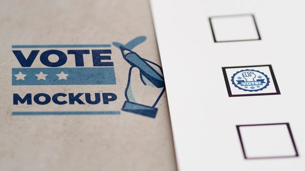 Free Close-Up Ballot Mock-Up With Stamps Psd