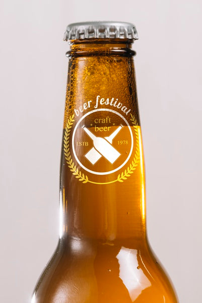 Free Close-Up Beer Bottle Neck Psd