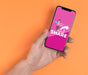 Free Close-Up Man Holding Smartphone With Share Message Psd