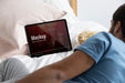 Free Close Up Man Watching Movie On Tablet Psd