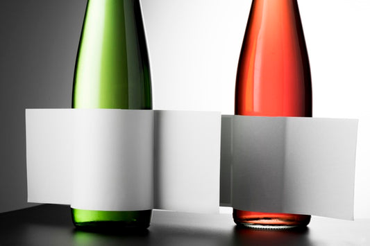Free Close Up Wine Bottles Label Mock Up Psd