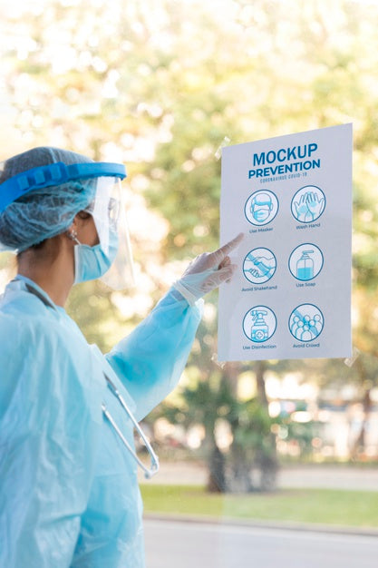 Free Close-Up Woman Reading Prevention Poster Psd