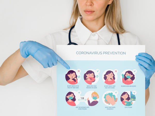Free Close-Up Woman With Covid19 Prevention Psd