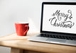 Free Closeup Of Computer Laptop With Merry Christmas Words Psd