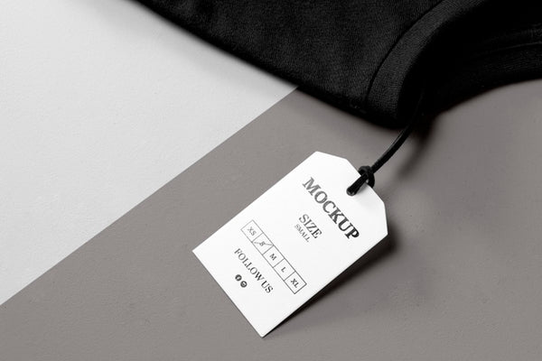 Free Clothing Size White Mock-Up High View And Black Towel Psd