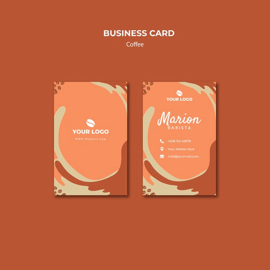 Free Coffe Concept Business Card Mock-Up Psd