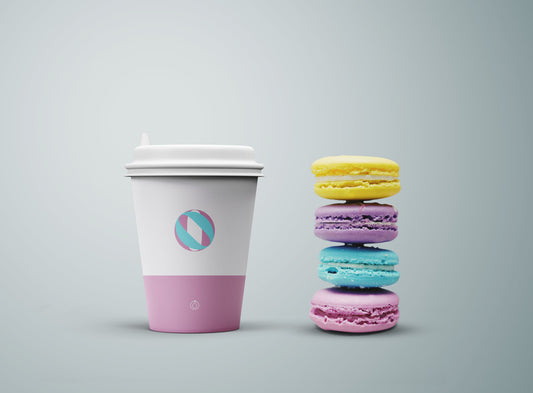 Free Coffee Cup & Cookies Mockup