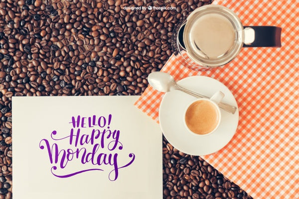 Free Coffee Decoration With Greeting Psd