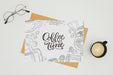 Free Coffee Time Card Mock-Up On White Background Psd