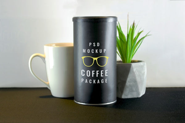 Free Coffee Tube Package Mockup