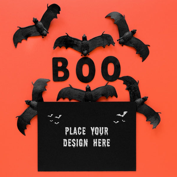 Free Collection Of Bats Halloween Concept Top View Psd