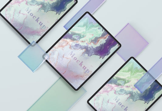 Free Collection Of Tablet Device With Transparent Glass Psd