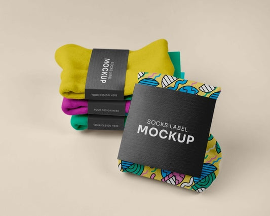 Free Color Socks Design Mockup Psd