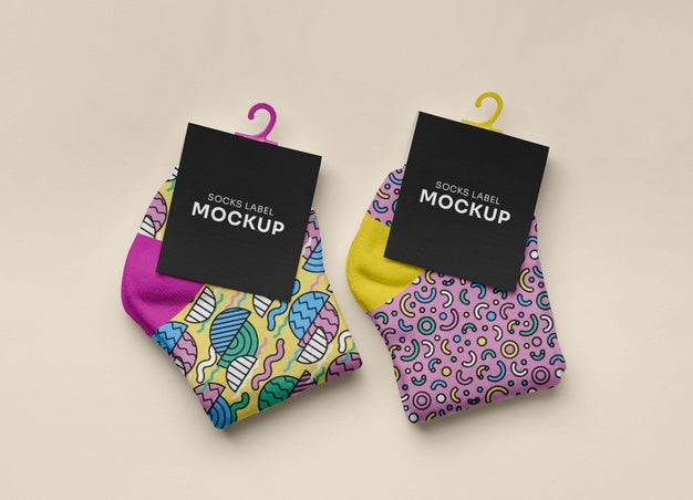 Free Color Socks Design Mockup Psd