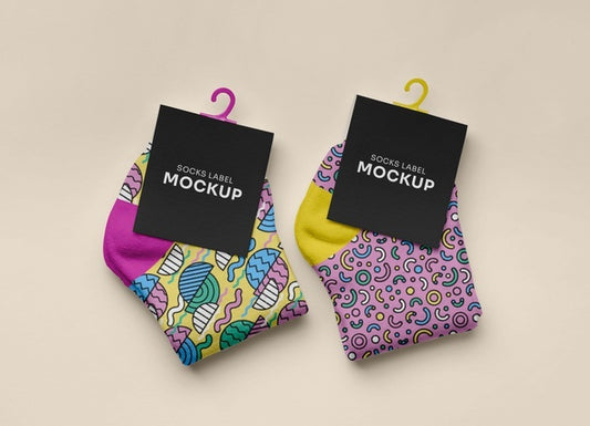 Free Color Socks Design Mockup Psd