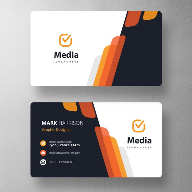Free Colorful Business Card Mock Up Psd