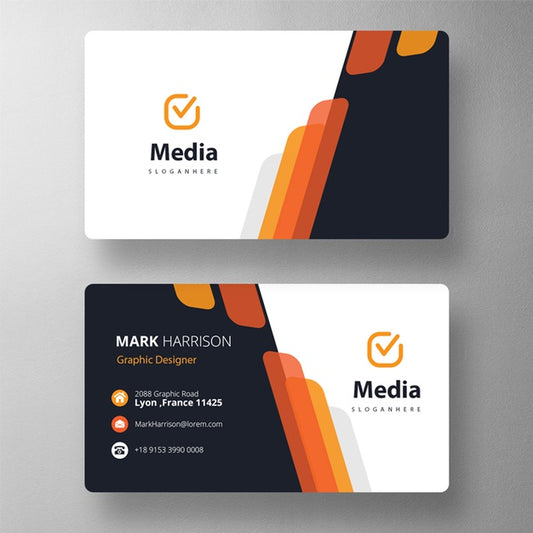 Free Colorful Business Card Mock Up Psd