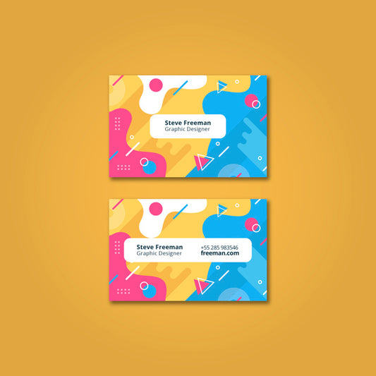 Free Colorful Business Card Mockup Psd