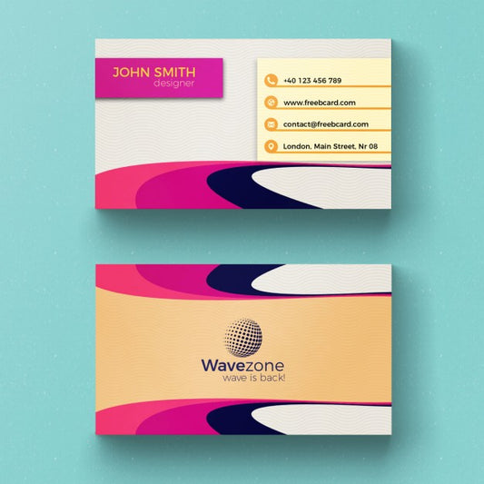 Free Colorful Business Card With Circular Shapes Psd