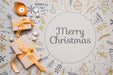 Free Colorful Merry Christmas Concept Mock-Up Psd