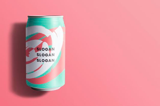 Free Colorful Soda Can Mockup For Beverage Packaging Design Psd
