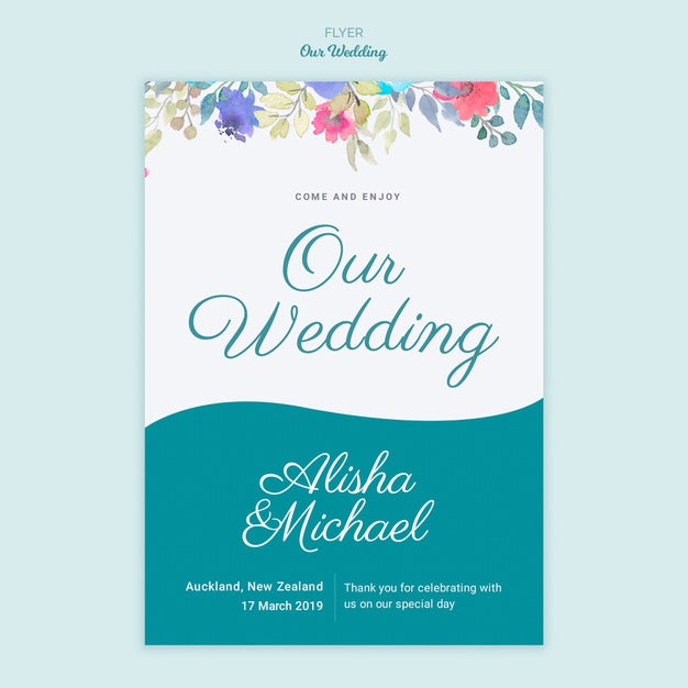 Free Colorful Wedding Concept Flyer Psd
